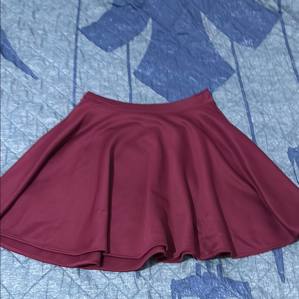 LARA Deep Red Mini Skirt